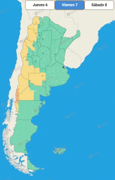 Hay varias provincias bajo alerta para este viernes