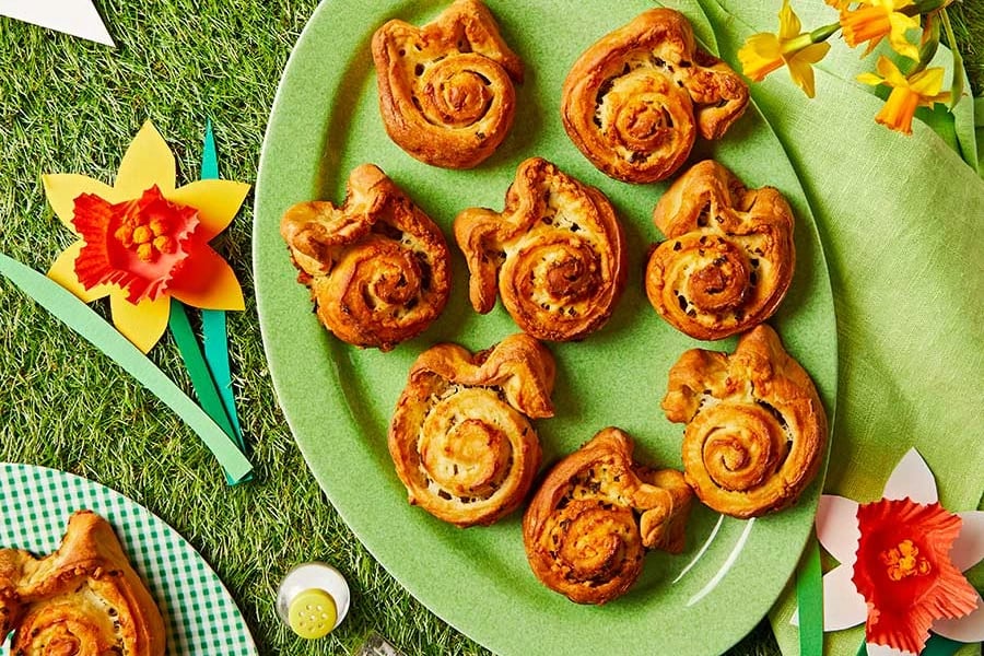 Rolinhos em forma de coelho salgado