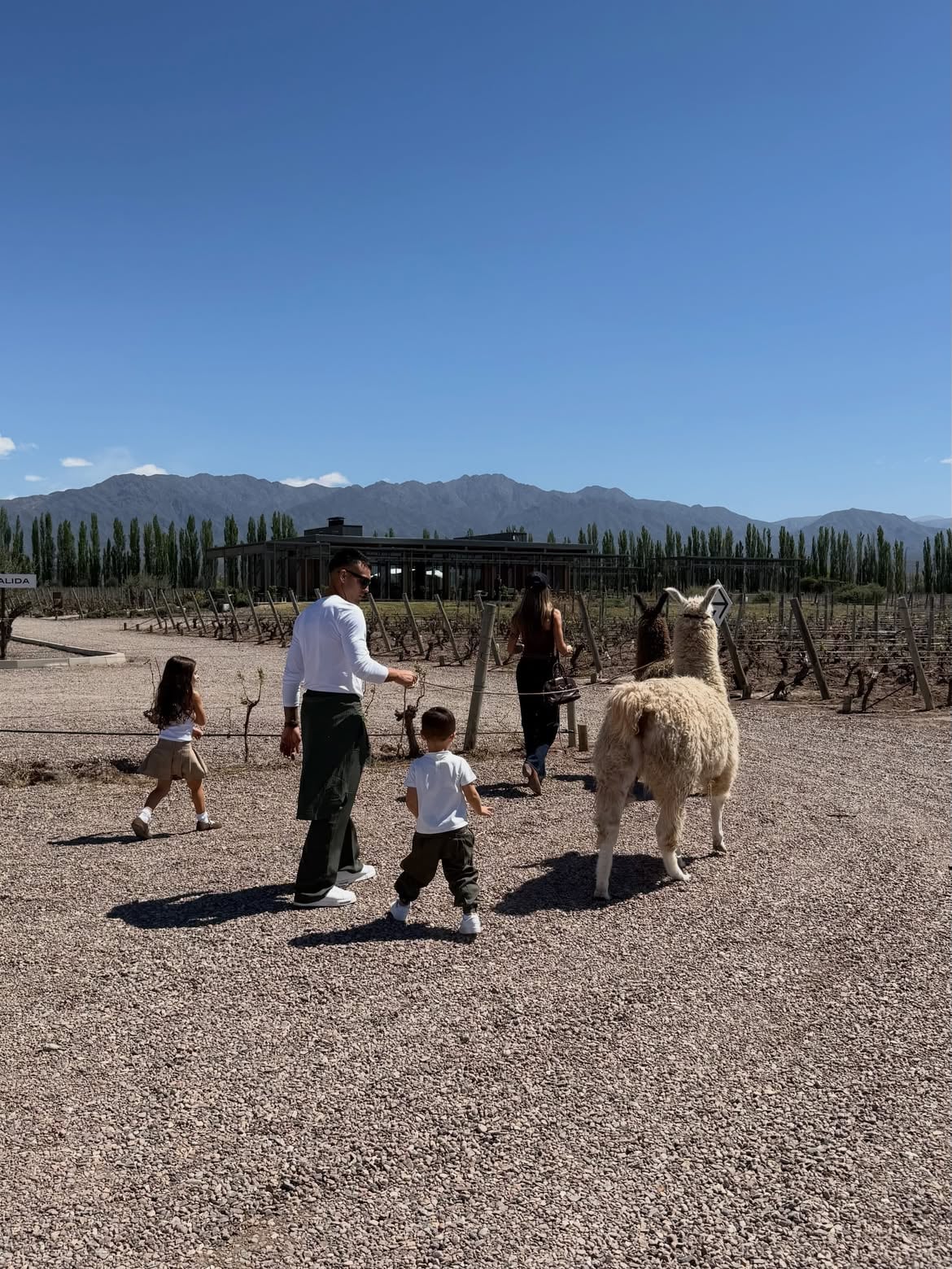 Martínez, Gandolfo y sus dos hijos en medio de la naturaleza