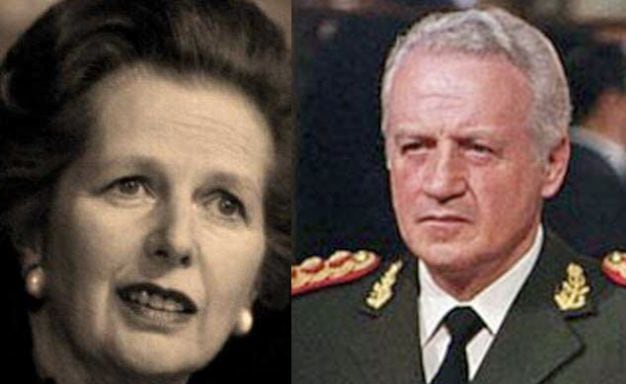 Margaret Thatcher y Leopoldo Galtieri