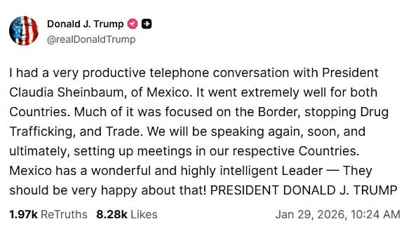 Trump señaló que la conversación