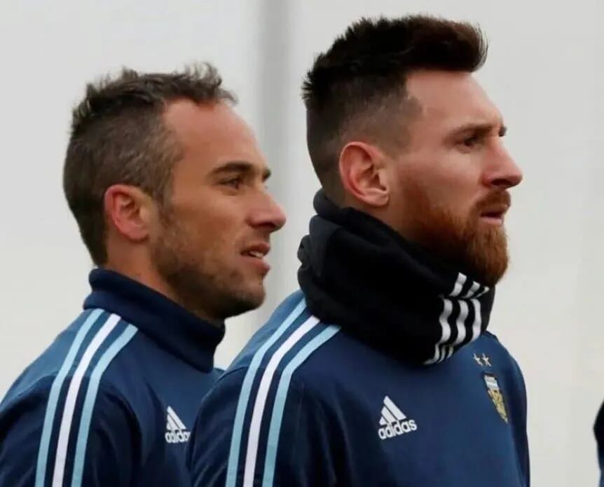 Fernando Belluschi y Lionel Messi en la selección argentina