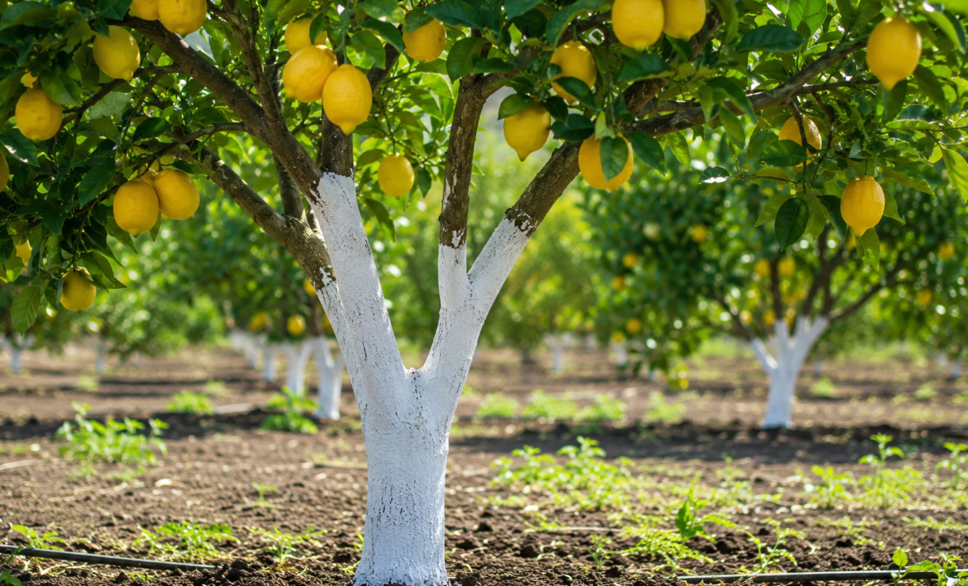 Por qué cada vez más personas pintan de blanco el tronco de sus limoneros
