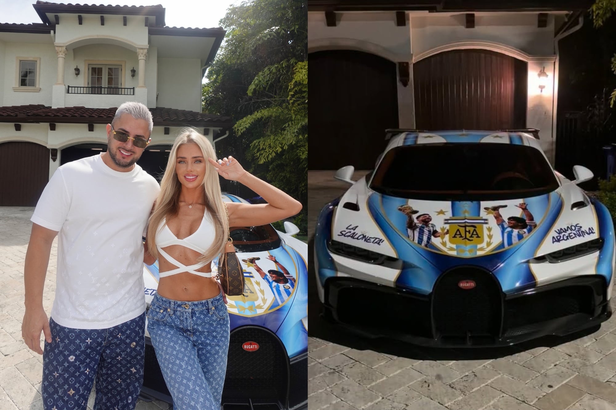 Es argentino, trabaja como trader en Miami y personalizó su Bugatti de US$5 millones en homenaje a la selección.
