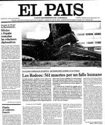 La primera plana de El Pais, 1977