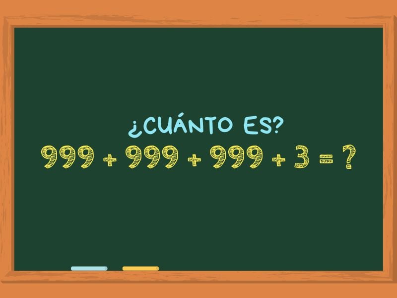 ¿Cuánto es 999 + 999 + 999 + 3? El cálculo matemático que el 99% falla al resolverlo con la calculadora