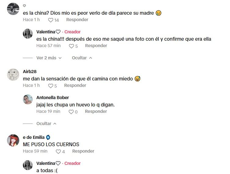 Los comentarios de los usuarios y la confirmación de la chica que grabó el video sobre la identidad de La China