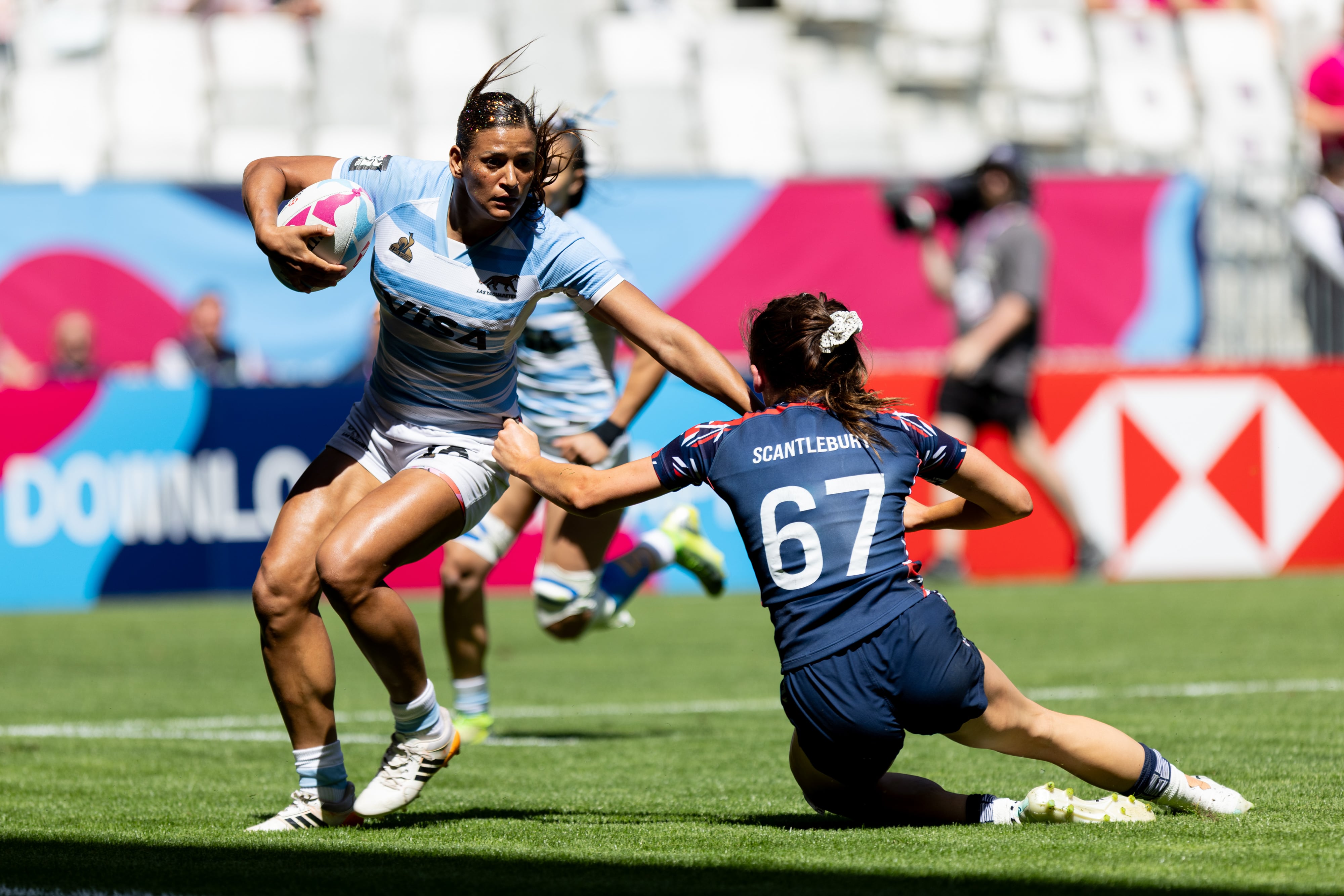 Sofía González, la figura de las Yaguaretés, se lució con dos tries ante las británicas
