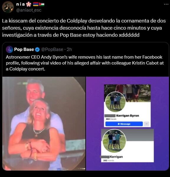 Los mejores memes de la kiss cam que apareció en el concierto de Coldplay