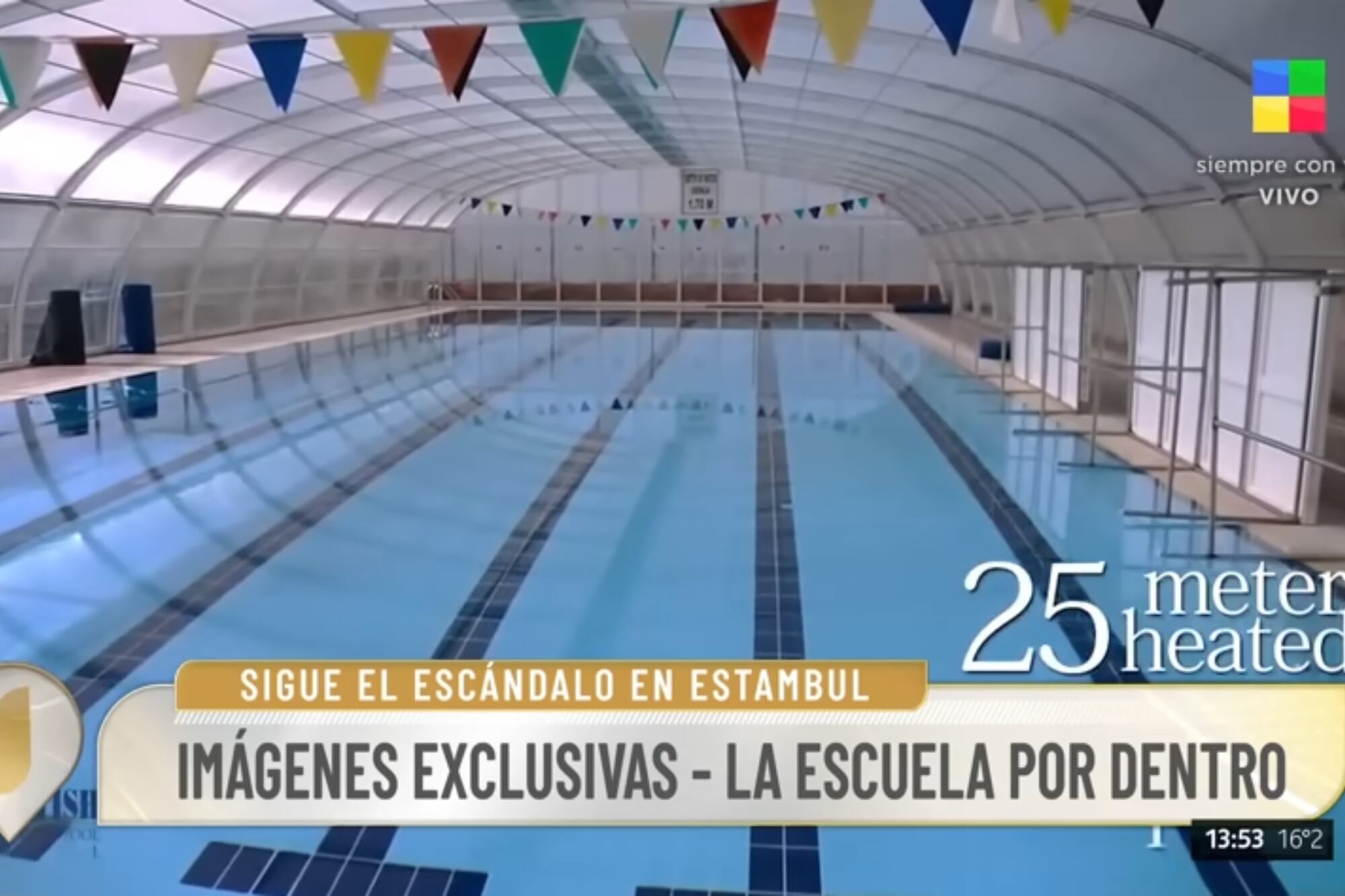 La institución cuenta con pileta olímpica, cancha de fútbol y bádminton (Foto: Captura / América TV)