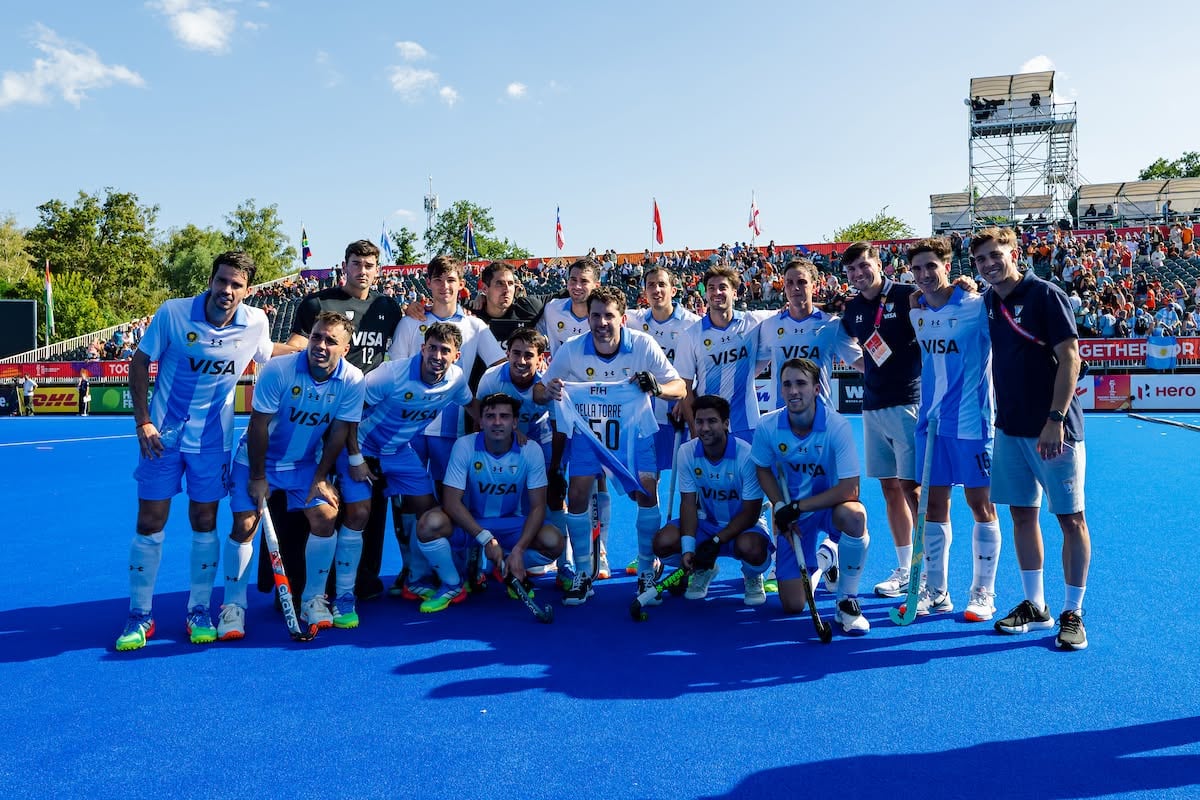 La postal ganadora después de la victoria de Argentina ante la India, en la segunda etapa del Mundial