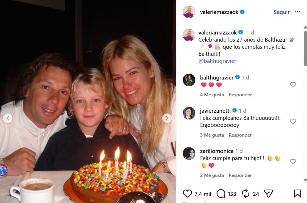 El posteo que hizo Valeria Mazza por el cumpleaños de su hijo Balthazar