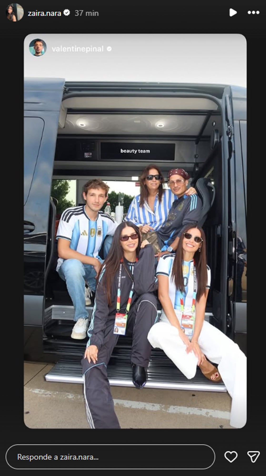 Zaira Nara reposteó una imagen de la previa al partido