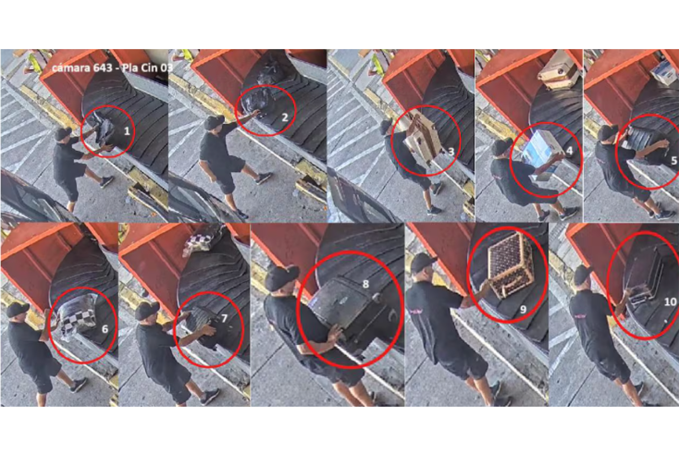 El equipaje del vuelo privado proveniente de Miami