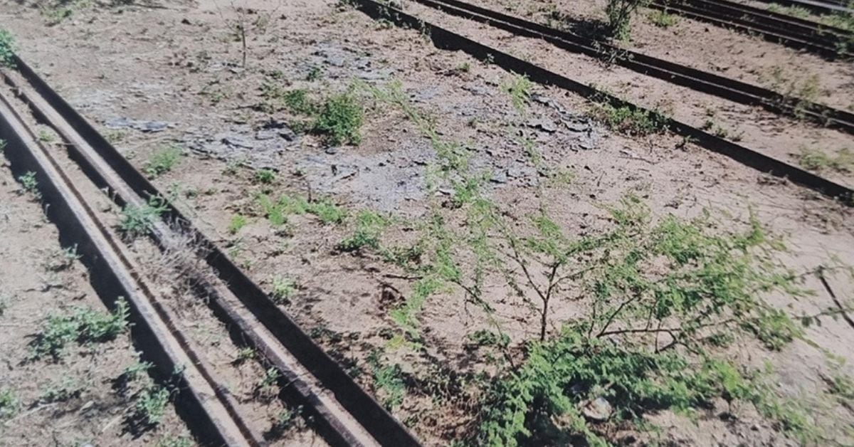 Una imagen de rieles robados, en Salta