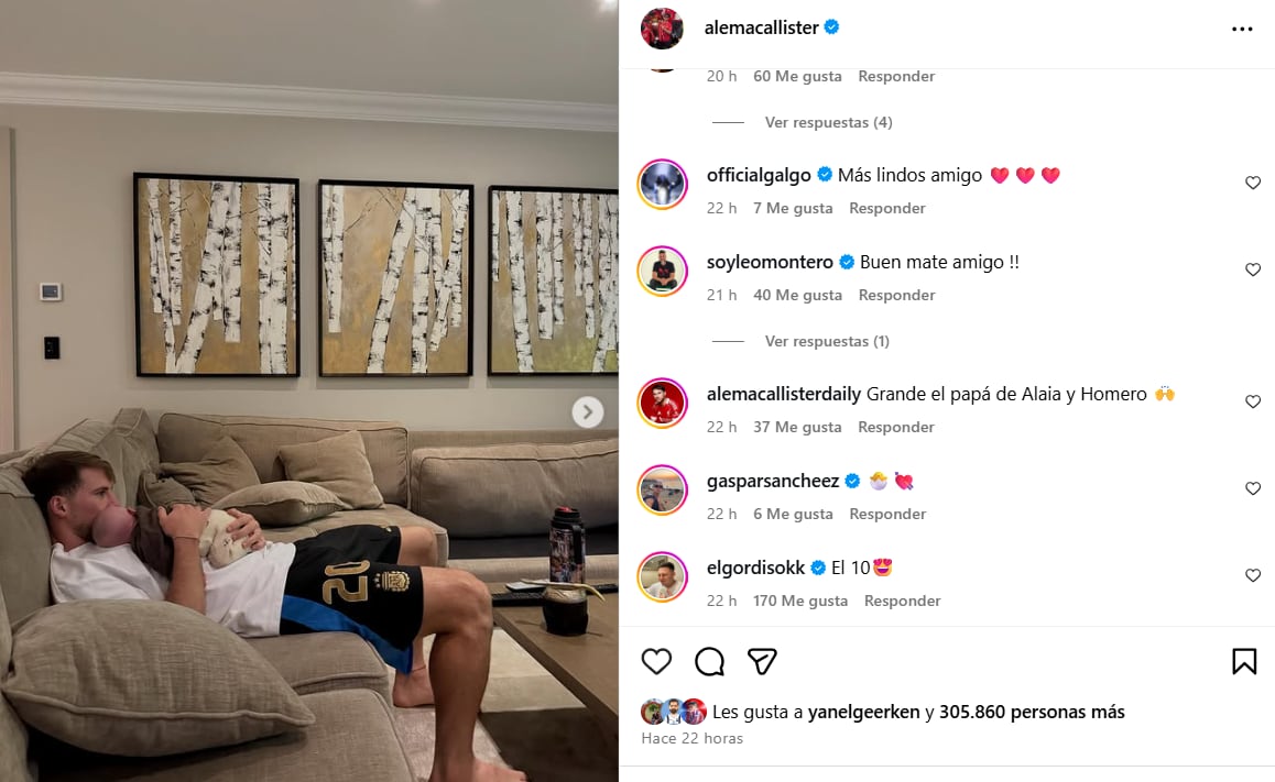 El jugador compartió una tierna foto de su intimidad con su hija Alaia