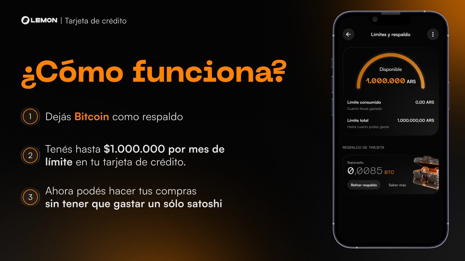 Lemon lanzó una tarjeta de crédito respaldada en bitcoin