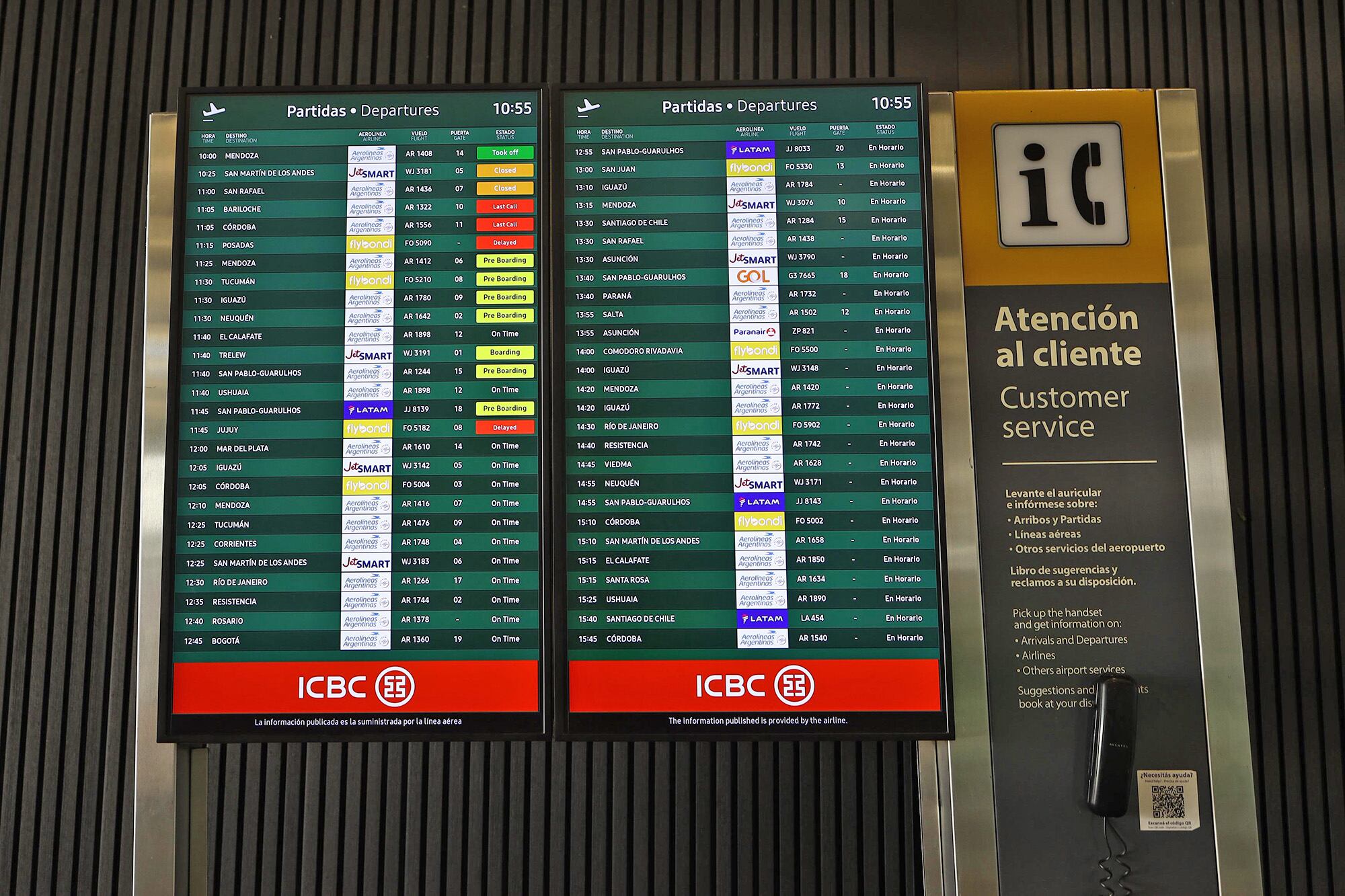 El estado de vuelos en los principales aeropuertos del país hoy