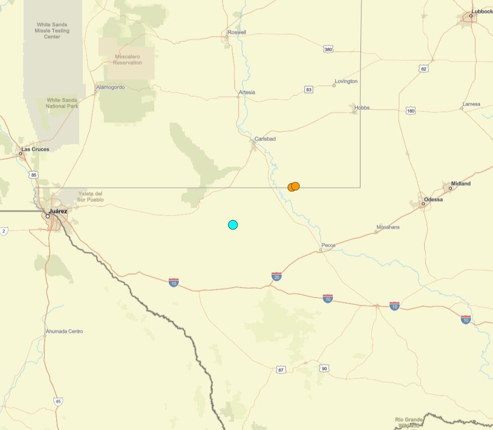 Uno de los temblores más fuertes de las últimas 24 horas en territorio continental estadounidense ocurrió cerca de Whites City, Nuevo México