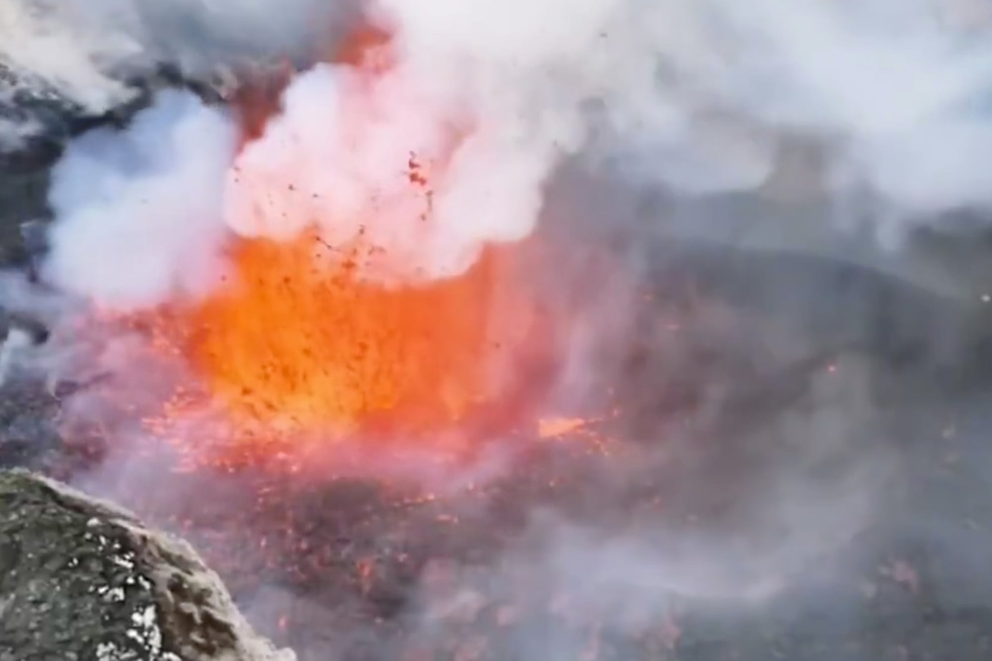 El cráter noreste, en una captura de video
