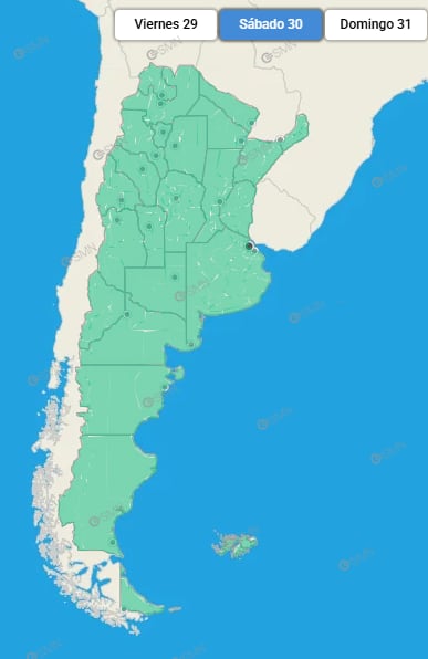 Según el SMN, será una jornada agradable en todos los rincones del país
