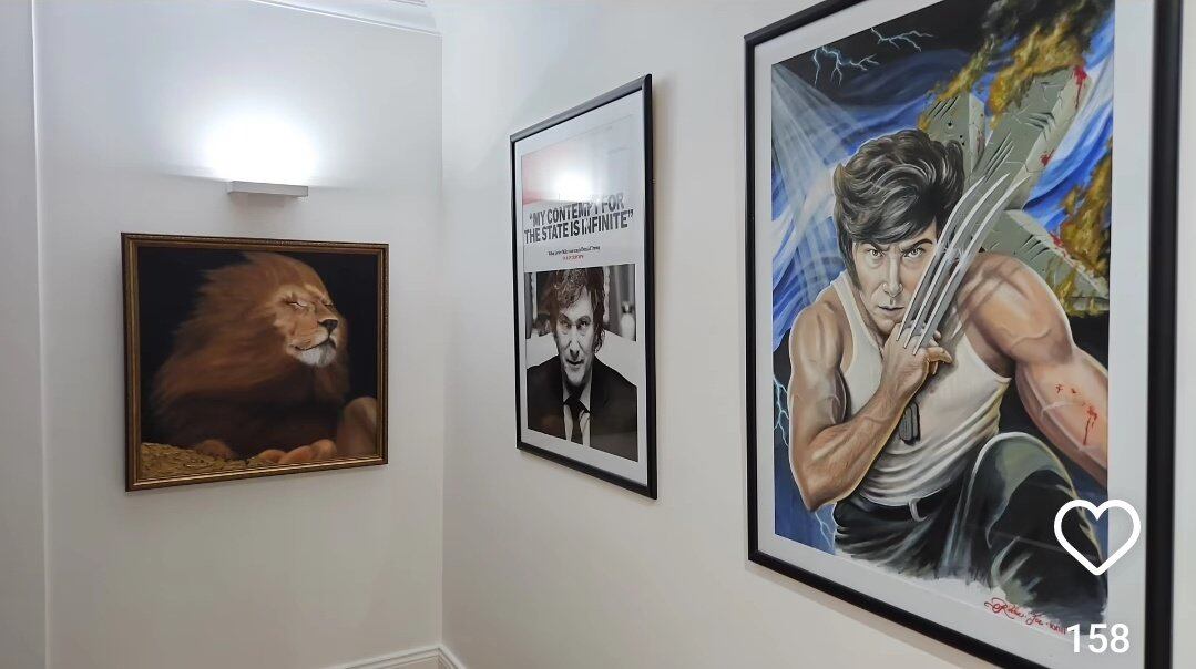 El Presidente tiene una galería privada en Olivos con obras artísticas sobre su figura