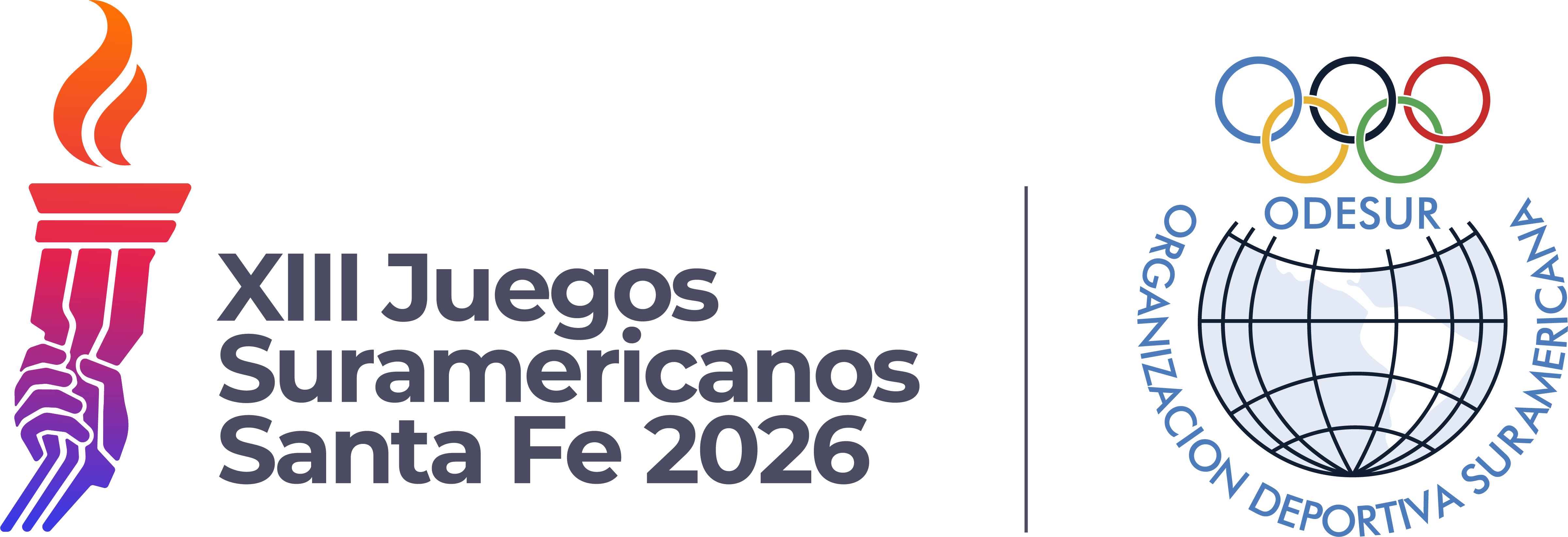El logo oficial de los Juegos Suramericanos Santa Fe 2026