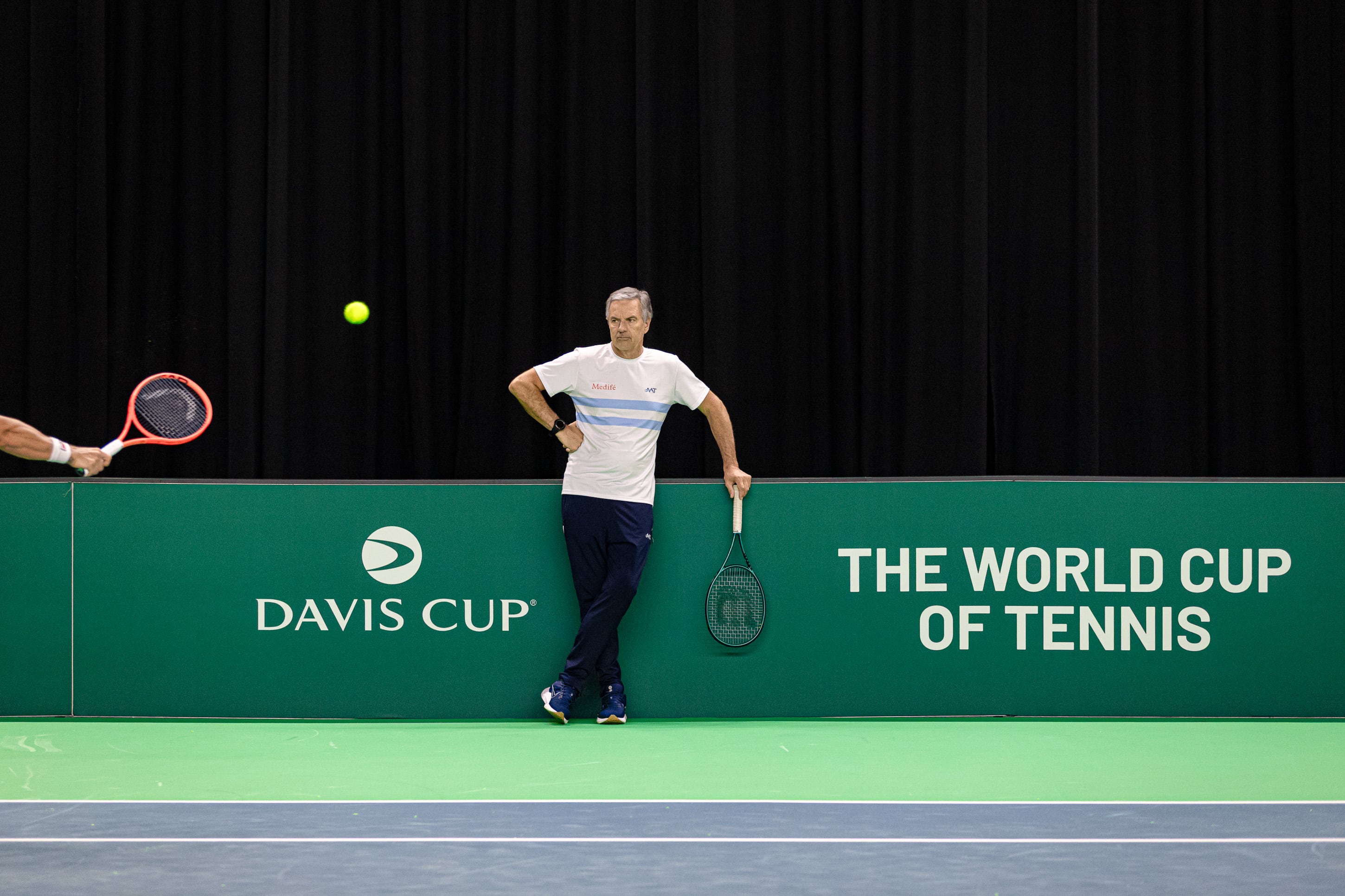 Frana, el capitán argentino de Copa Davis, durante el Final 8 de Bolonia en noviembre: ahora tuvo muchos obstáculos para armar el equipo para la serie de febrero en Corea