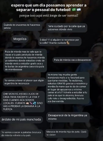 La influencer brasileña compartió las amenazas, insultos y mensajes de odio que recibió tras expresar su apoyo a España luego de la final del Mundial