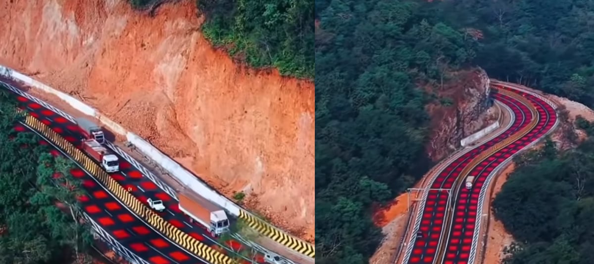 Así reduce India los accidentes y protege la fauna: carreteras pintadas de rojo