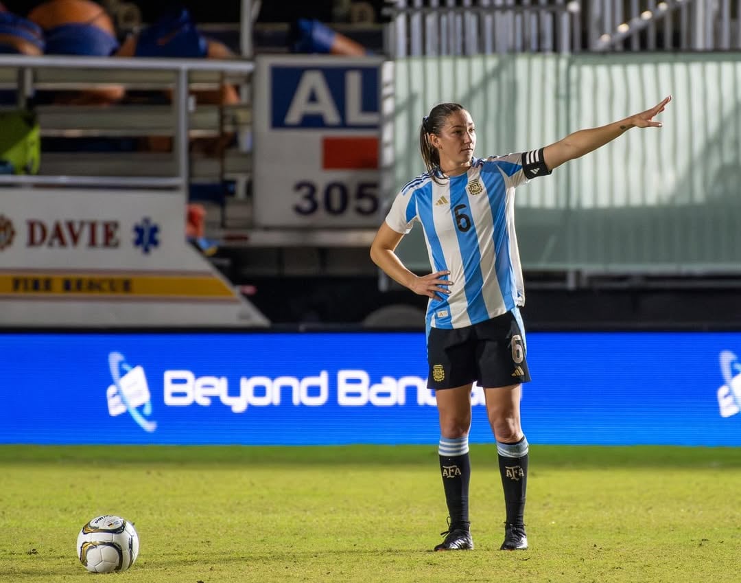 Aldana Cometti en acción, durante la reciente Copa América disputada en Chile