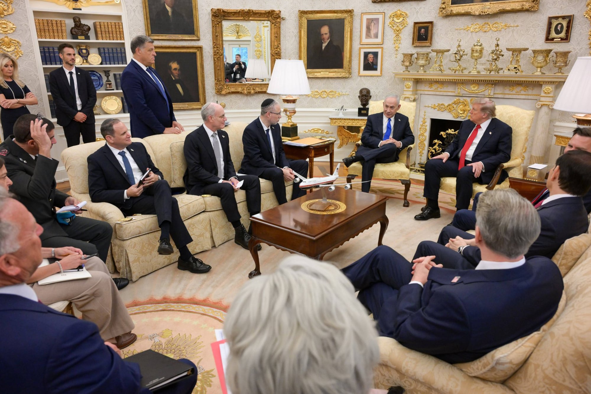 El primer ministro de Israel, Benjamin Netanyahu, junto al presidente de Estados Unidos, Donald Trump, en la Casa Blanca en Washington, el 28 de julio de 2026.