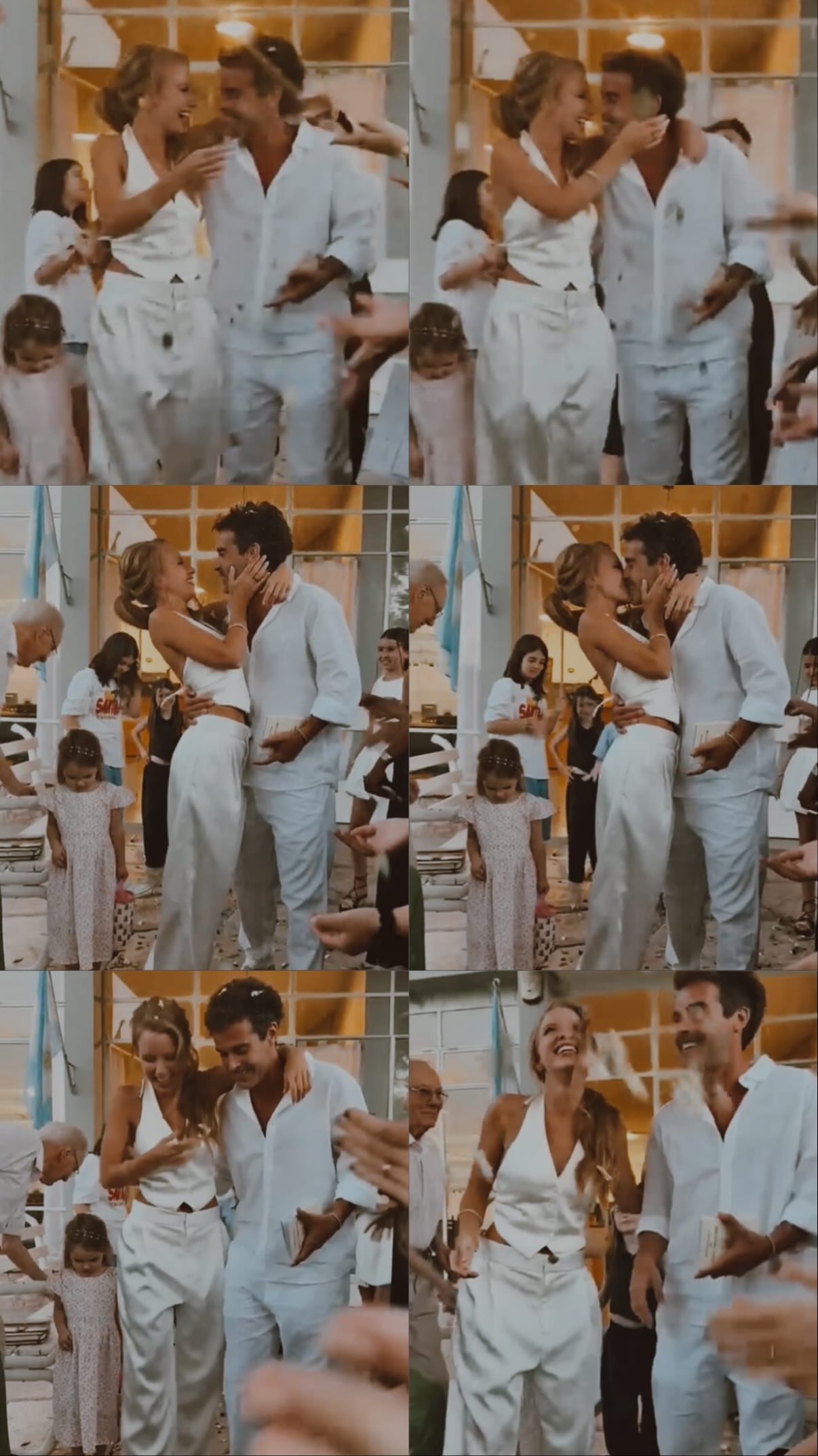 Los novios optaron por looks cancheros y relajados en color blanco (Foto: Instagram @rrociopardo)