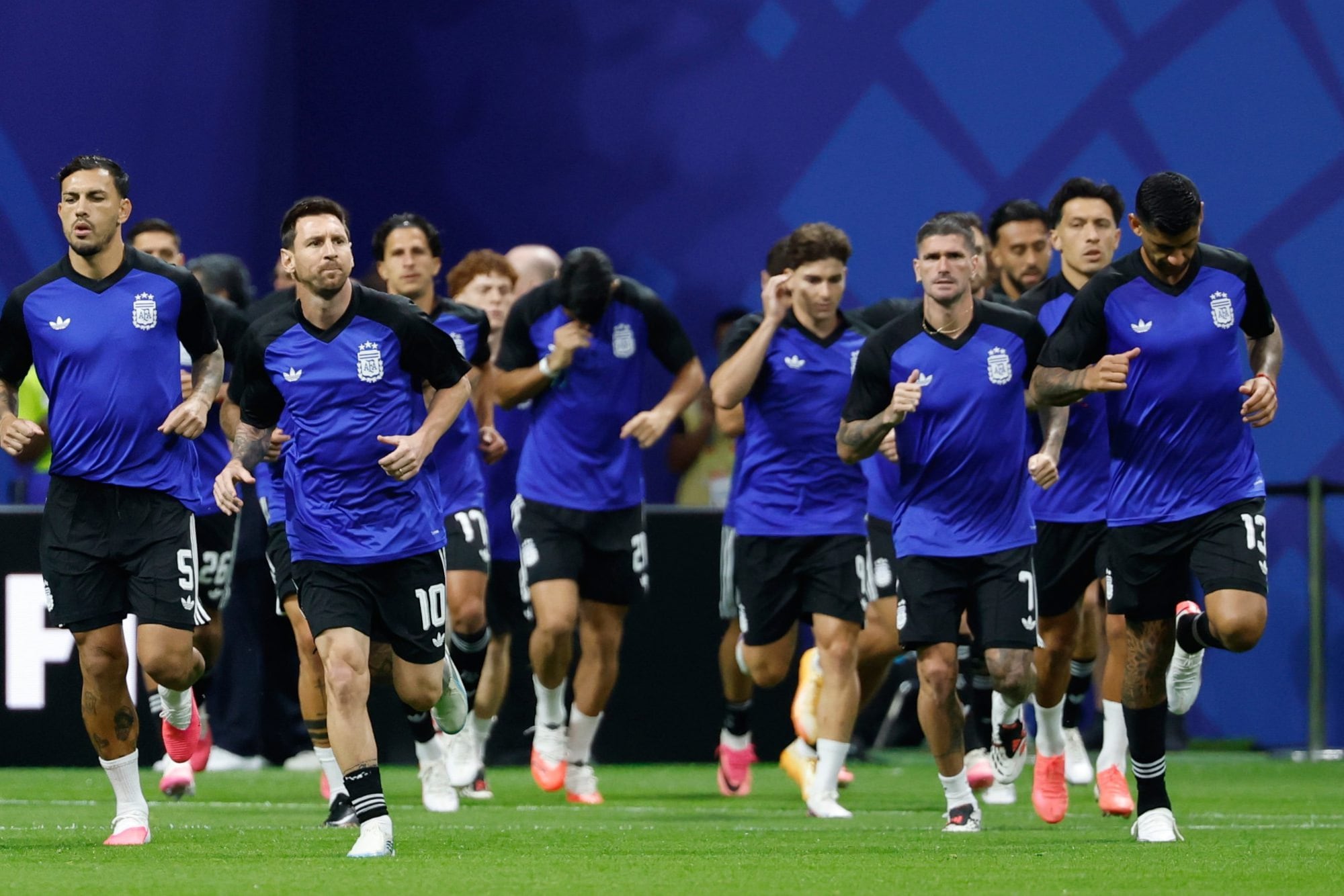 La entrada en calor de la selección argentina