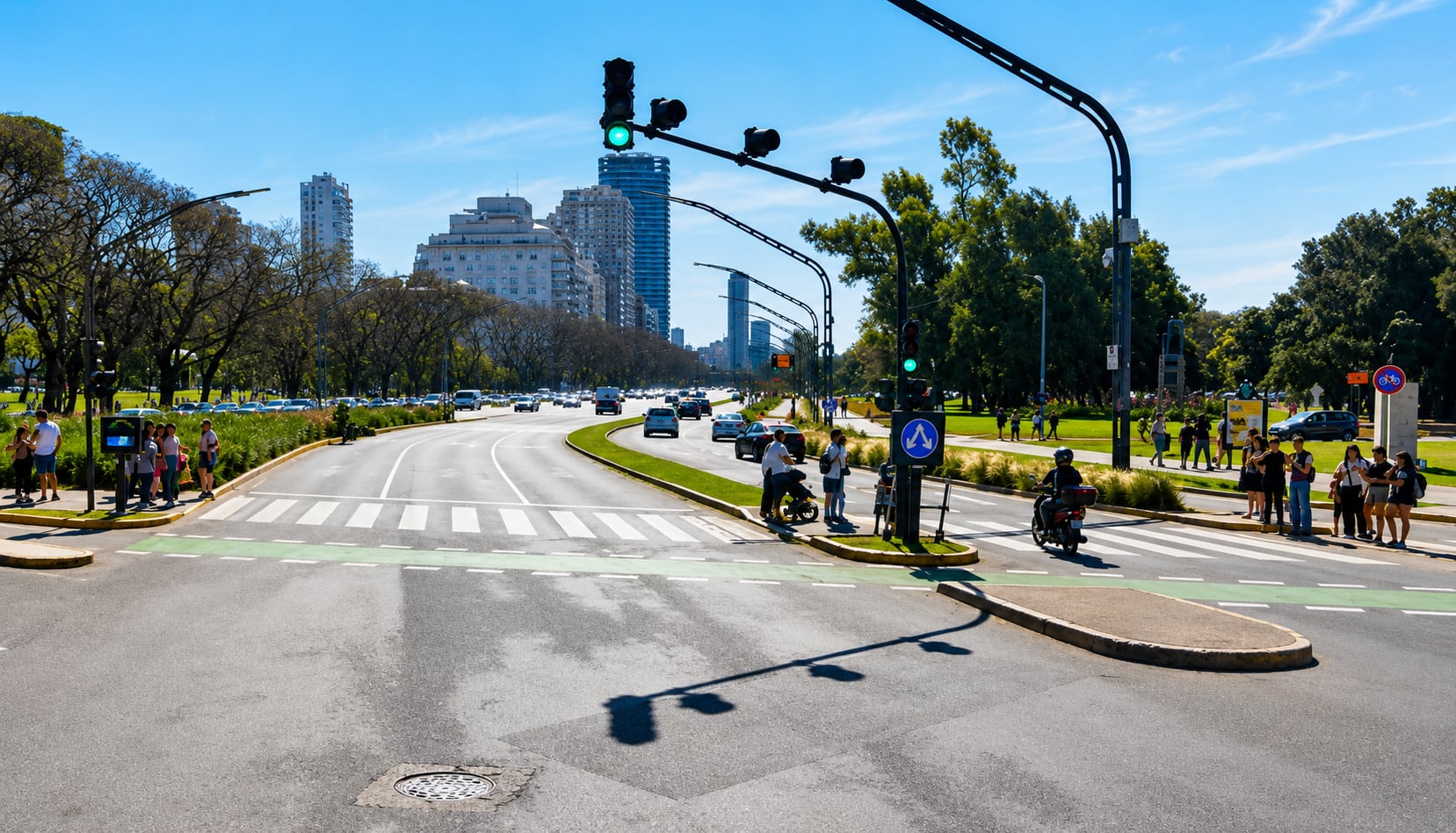 Señalización que indica que el carril de doble sentido se puede utilizar