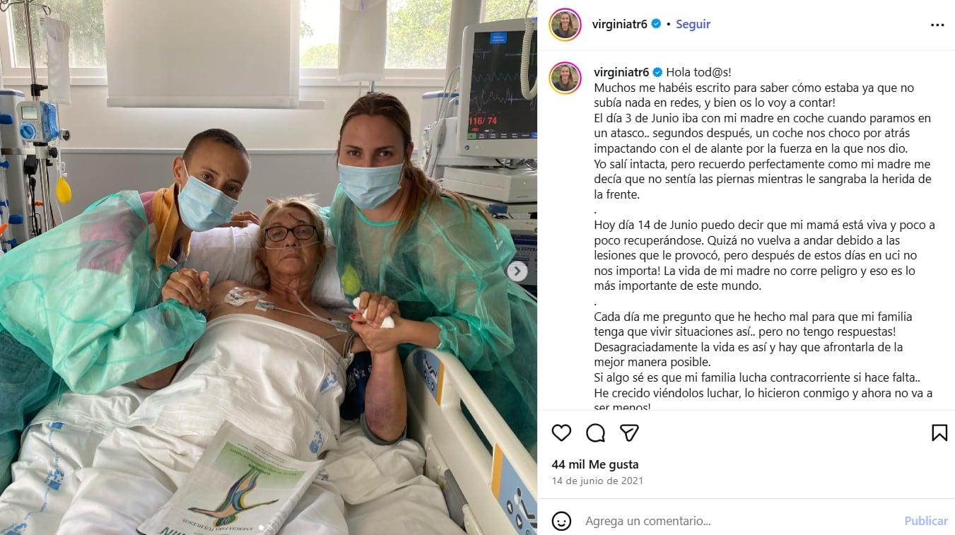 El posteo de Virginia Torrecilla sobre el estado de salud de madre
