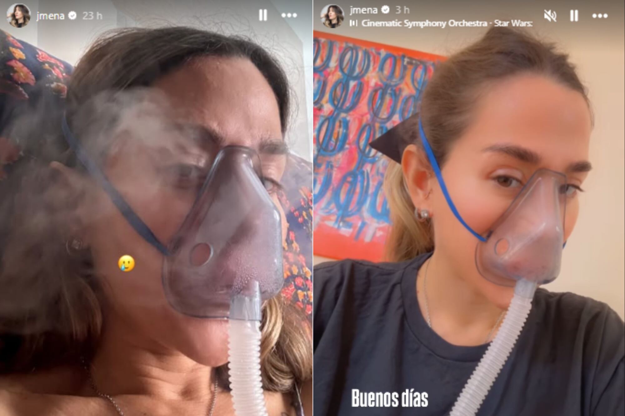 Jimena Barón mostró que realiza nebulizaciones para sus dificultades respiratorias (Foto: Instagram @jmena)