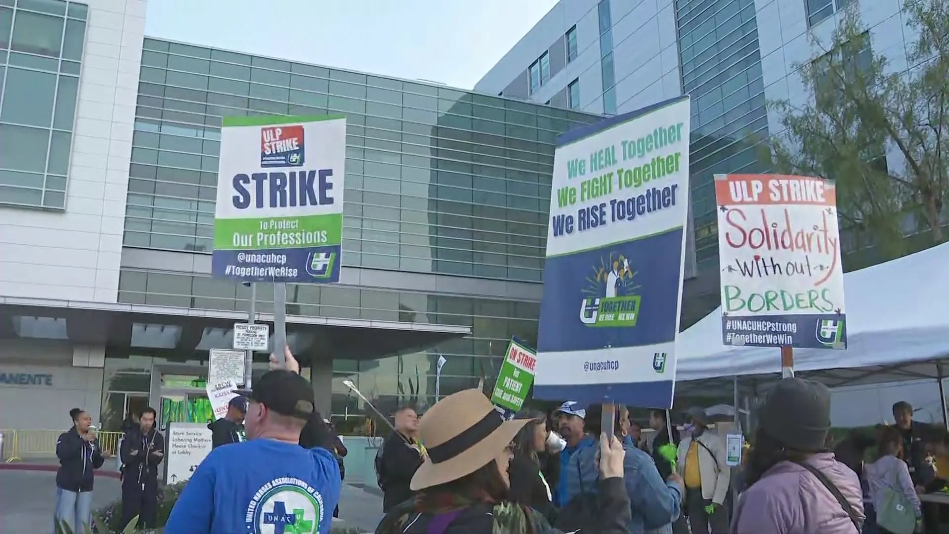 Los trabajadores comenzaron la huelga este lunes 9 de febrero en las instalaciones de Kaiser en el sur de California