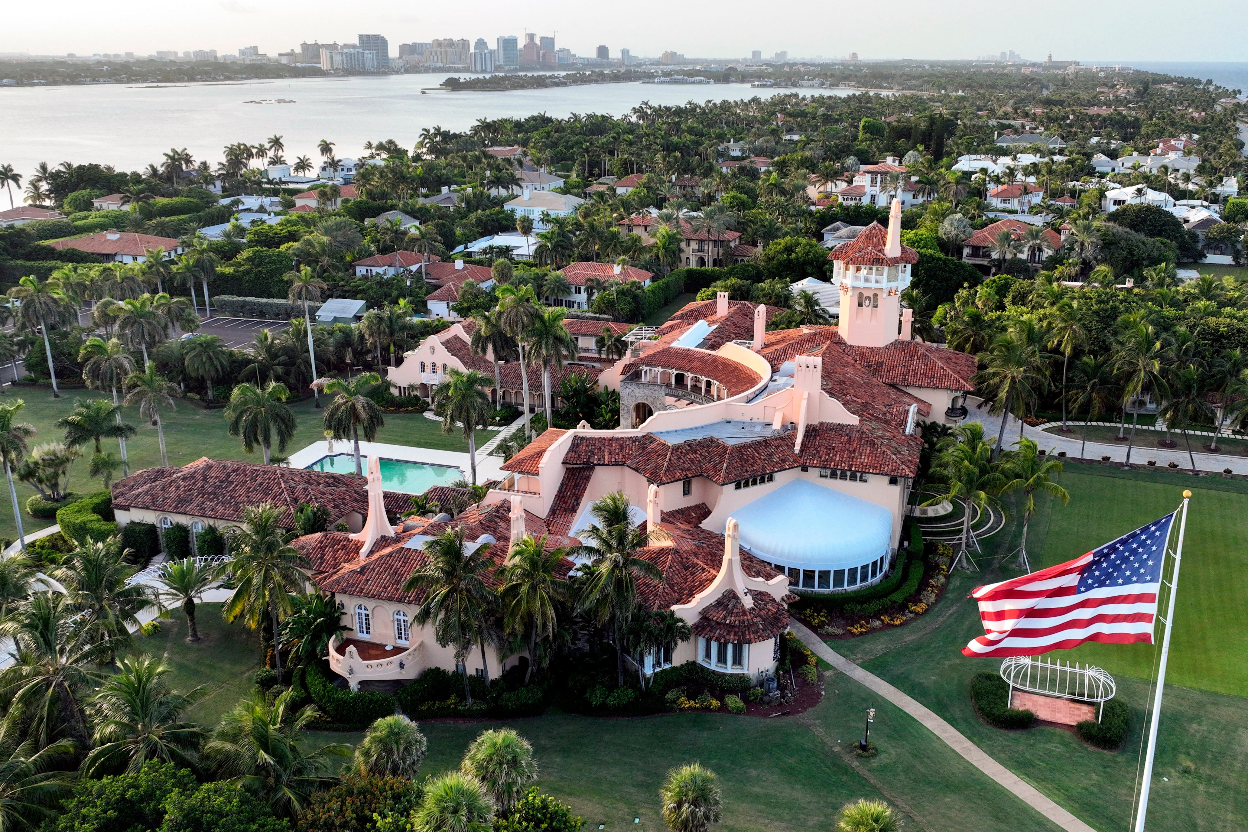 Vista aérea de la propiedad Mar-a-Lago de Donald Trump, en Palm Beach