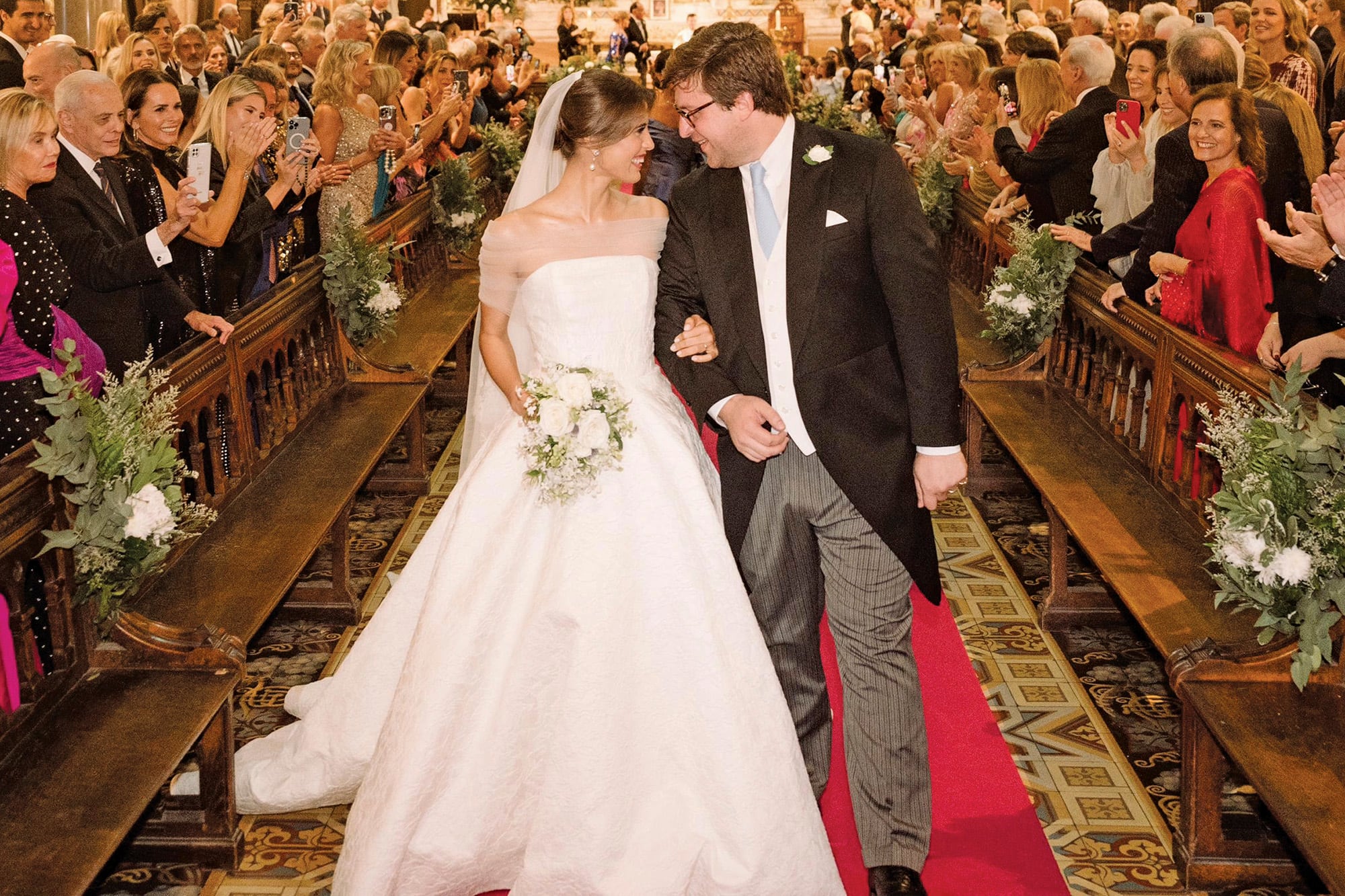 Un recuerdo de su casamiento, en noviembre de 2024. La ceremonia fue en la basílica del Santísimo Sacramento y luego celebraron junto a 650 invitados en el Alvear Icon