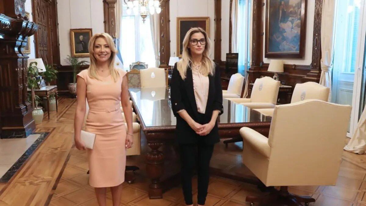 Fabiola Yañez y Sofía Pacchi, en la Casa Rosada