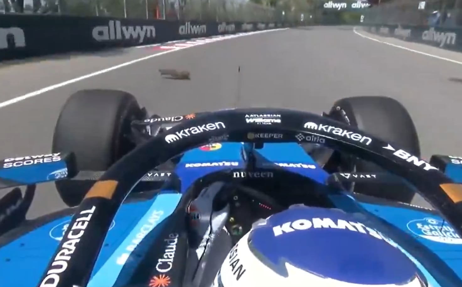 El fuerte incidente que sufrió Alex Albon en el Gran Premio de Canadá tras atropellar a una marmota