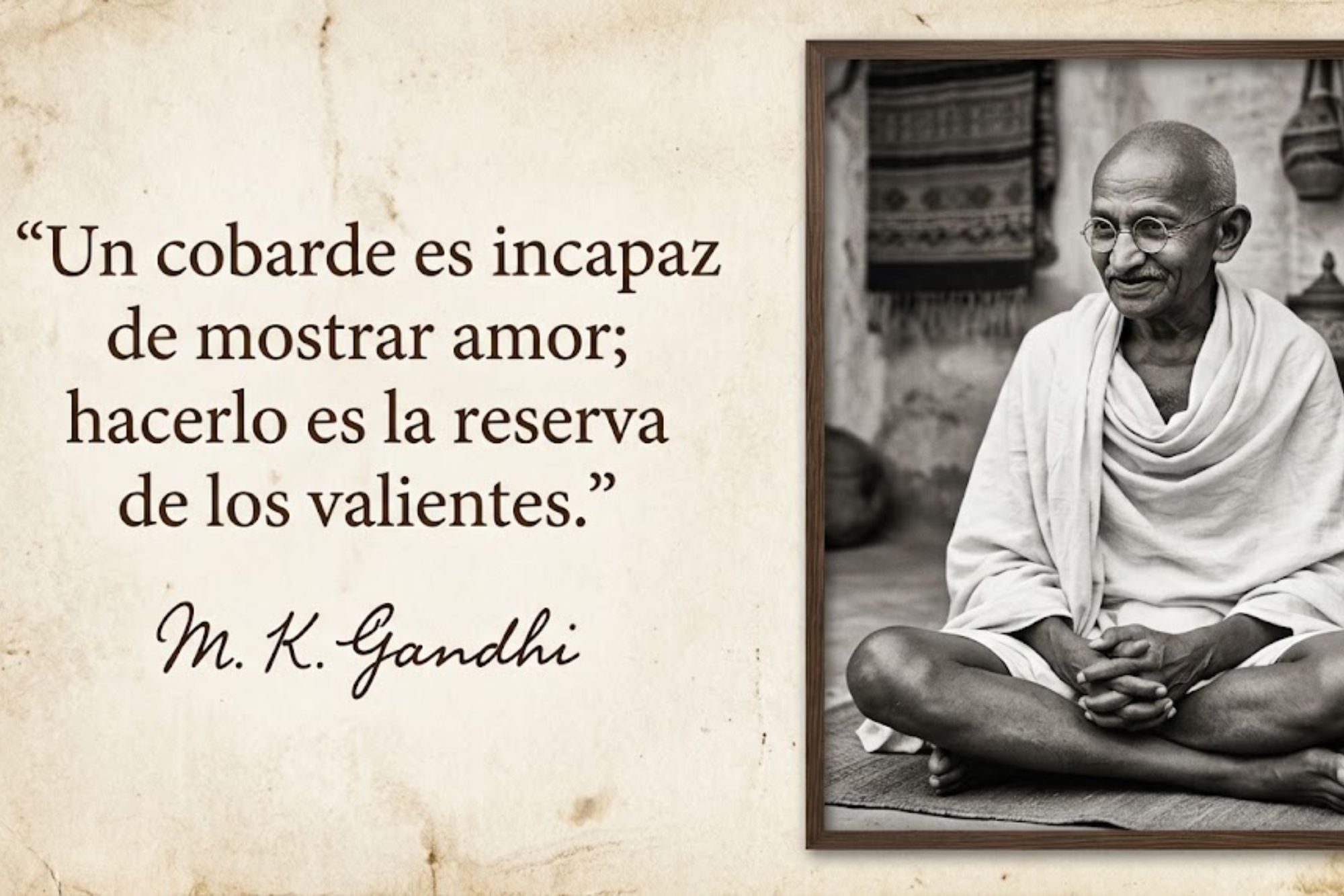 Las palabras de Mahatma Gandhi se mantienen vigentes en pleno 2026