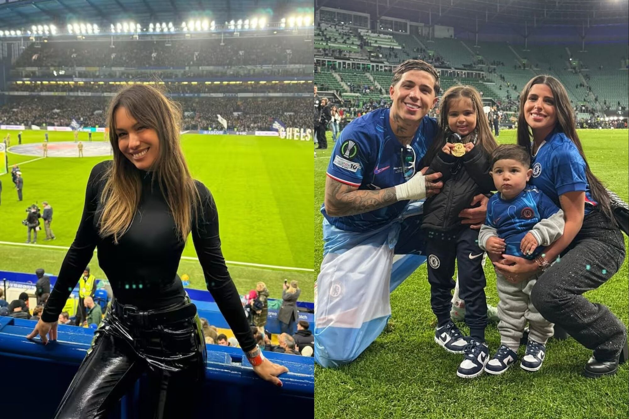 En noviembre Pampita estuvo en el estadio del Chelsea, lo cual despertó rumores de romance con el futbolista, pero ella se ocupó de desmentirlos (Foto: Instagram @pampitaoficial / @enzojfernandez)