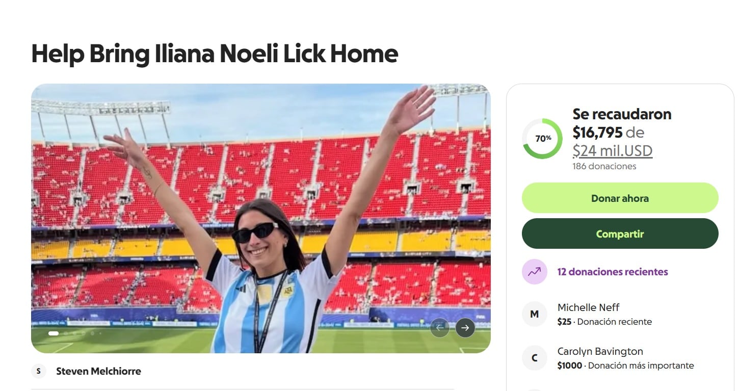 La campaña de recaudación para Iliana Lick