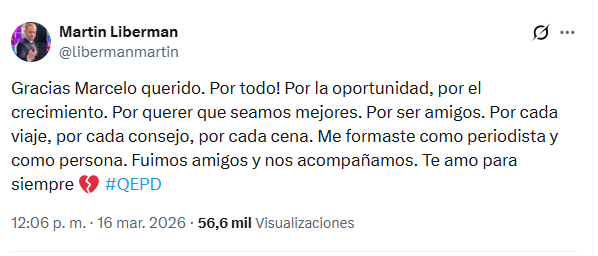 El adiós de Liberman a Marcelo Araujo