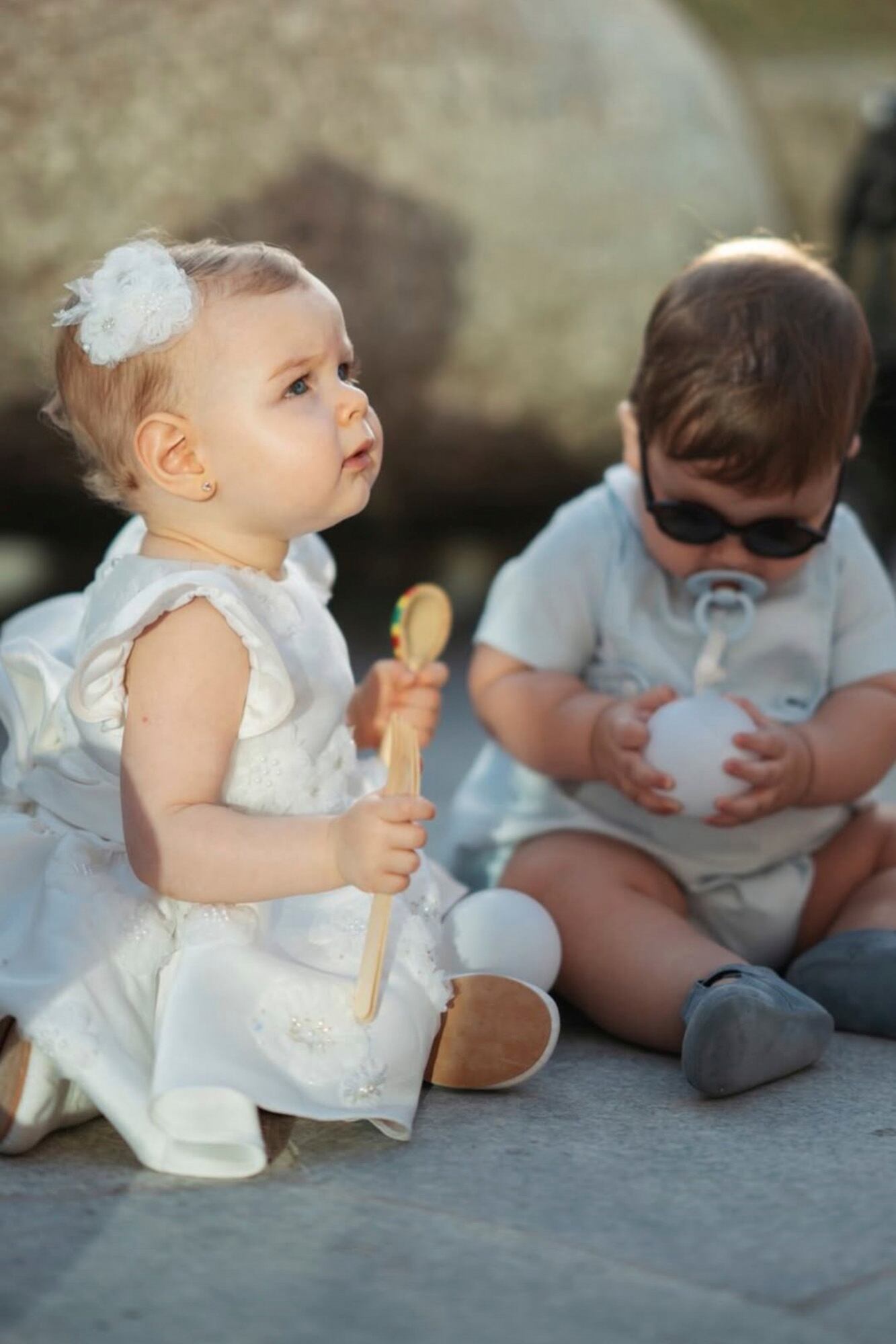 La cumpleañera junto a Alessandro, el hijo de Angie Landaburu