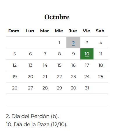 El feriado del Día del Respeto a la Diversidad Cultural se traslada al viernes 10 de octubre