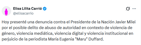 El mensaje de Carrió