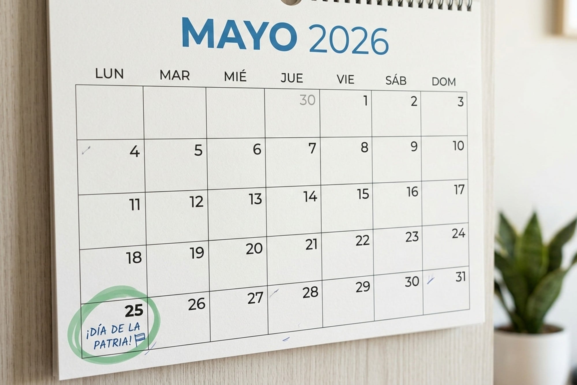 El segundo feriado del mes de mayo de 2026 (imagen ilustrativa generada con IA)